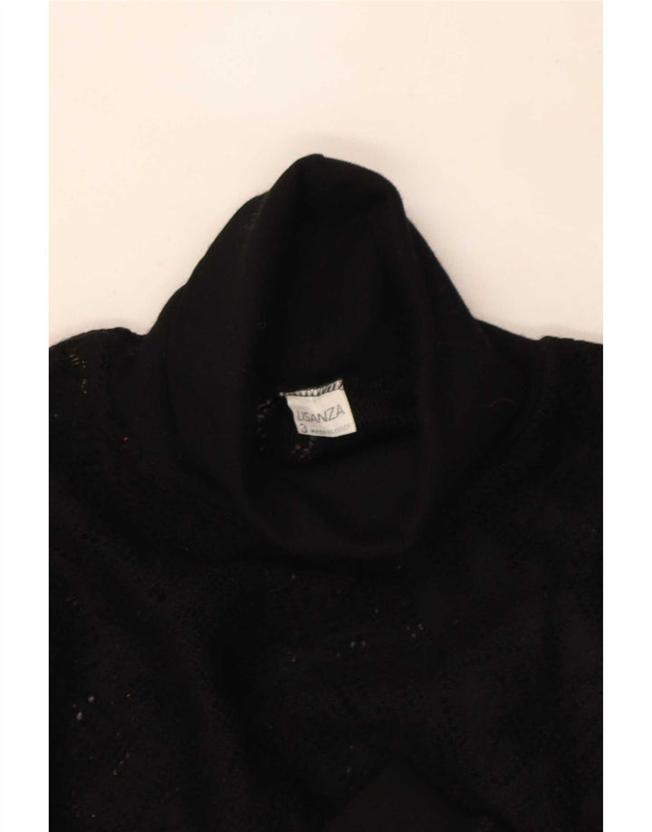 Top de malha feminino vintage manga comprida Reino Unido 8 pequeno vermelho