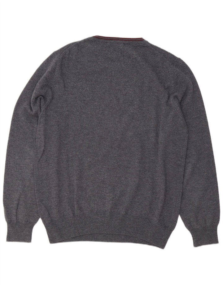 Fred Perry Suéter masculino com gola redonda 2XL lã cinza