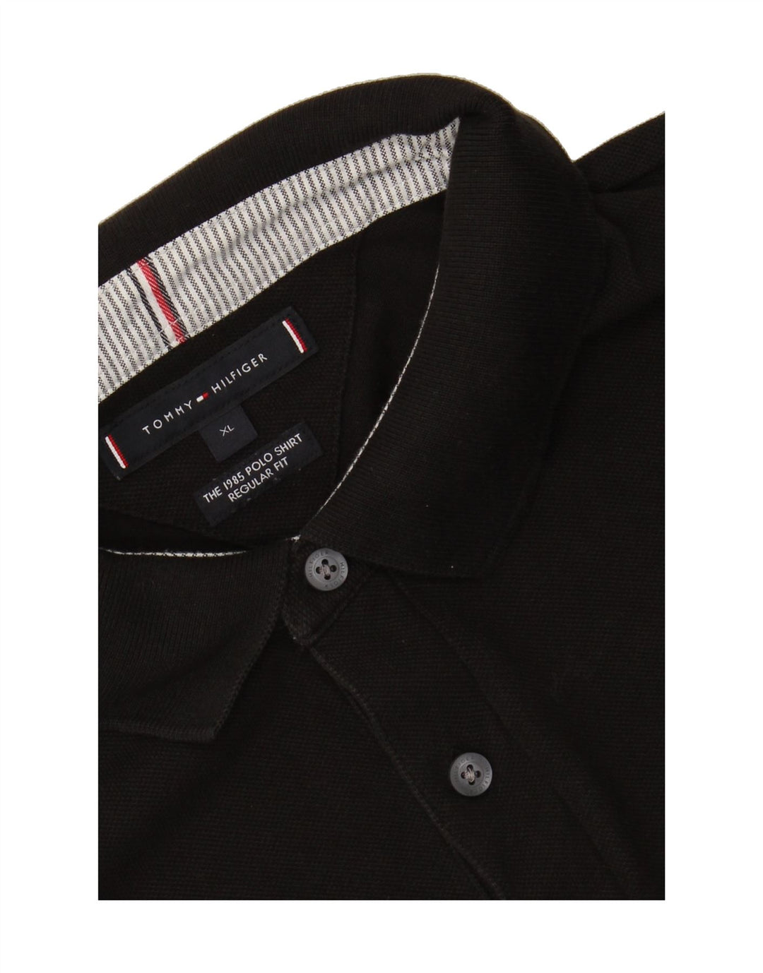 TOMMY HILFIGER Mens Regular Fit Polo Shirt XL Black Cotton Vintage Tommy Hilfiger and Second-Hand Tommy Hilfiger from Messina Hembry 