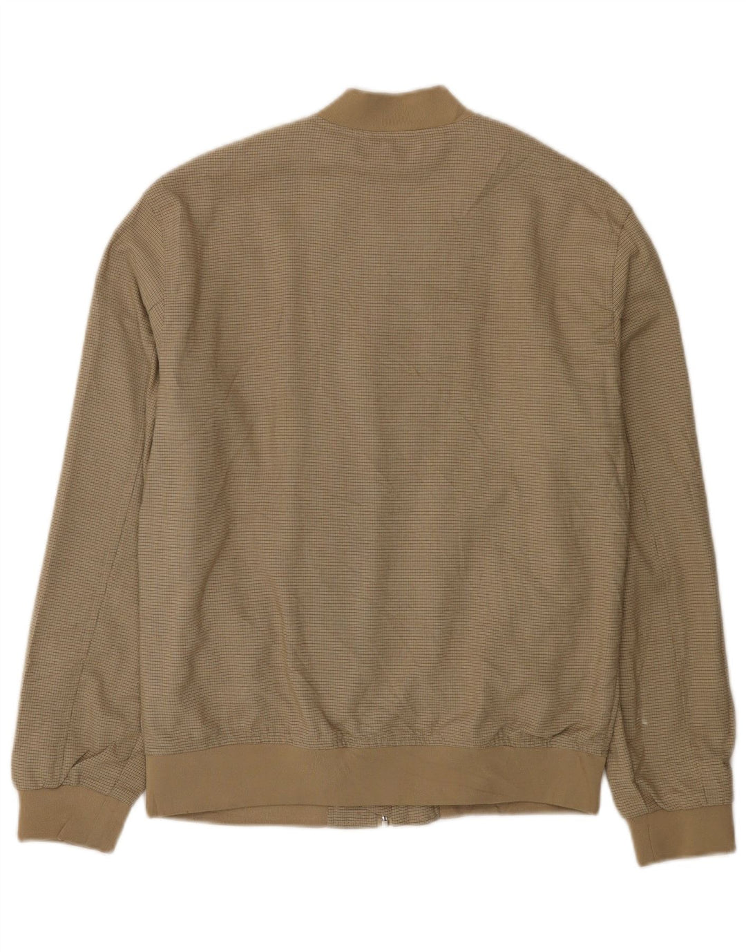 Jaqueta bomber masculina Zara UK 36 poliéster xadrez bege pequeno