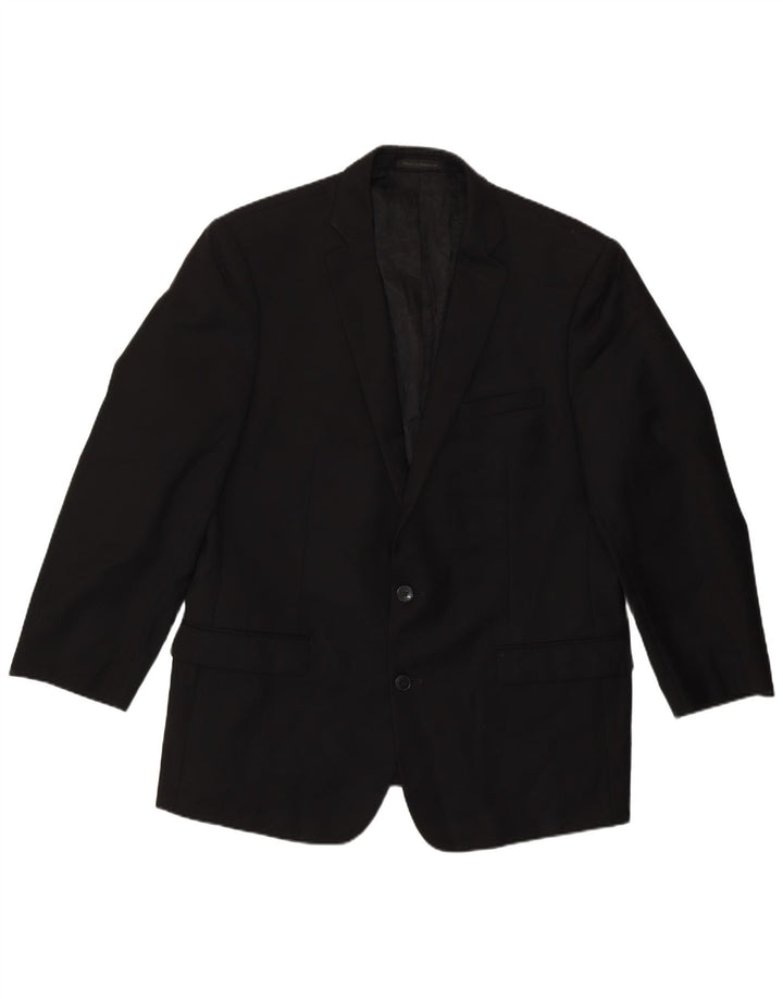 Jaqueta Blazer Masculina Calvin Klein Slim Fit de 2 Botões Reino Unido 44 2XL Lã Preta