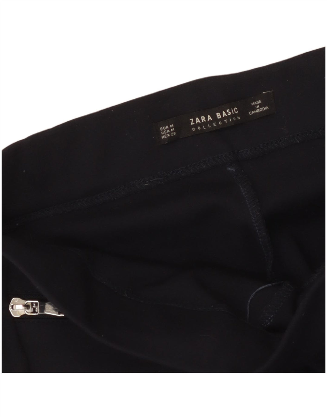 Calça feminina Zara cortada média W28 L25 preta