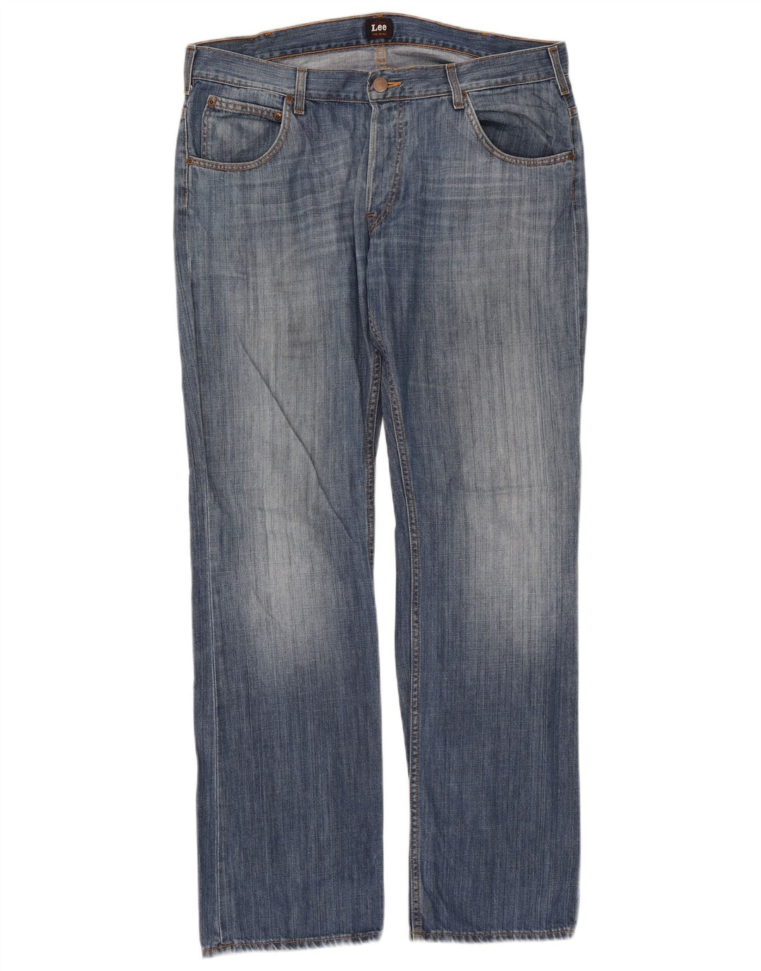 Lee Mens Knox Straight Jeans W38 L34 Azul Algodão