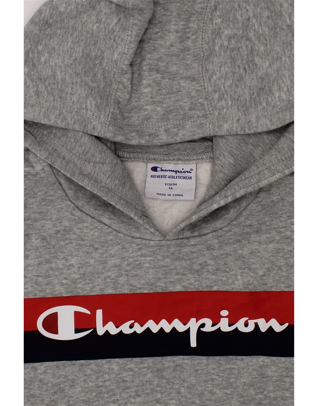 CHAMPION Boys Graphic Hoodie Jumper 15-16 Years Grey Cotton Vintage Champion and Second-Hand Champion from Messina Hembry 