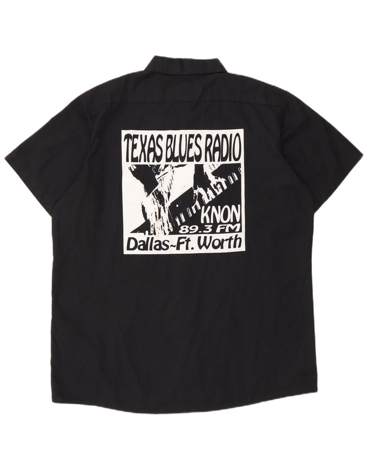 Camisa masculina Dickies de manga curta grande poliéster preto