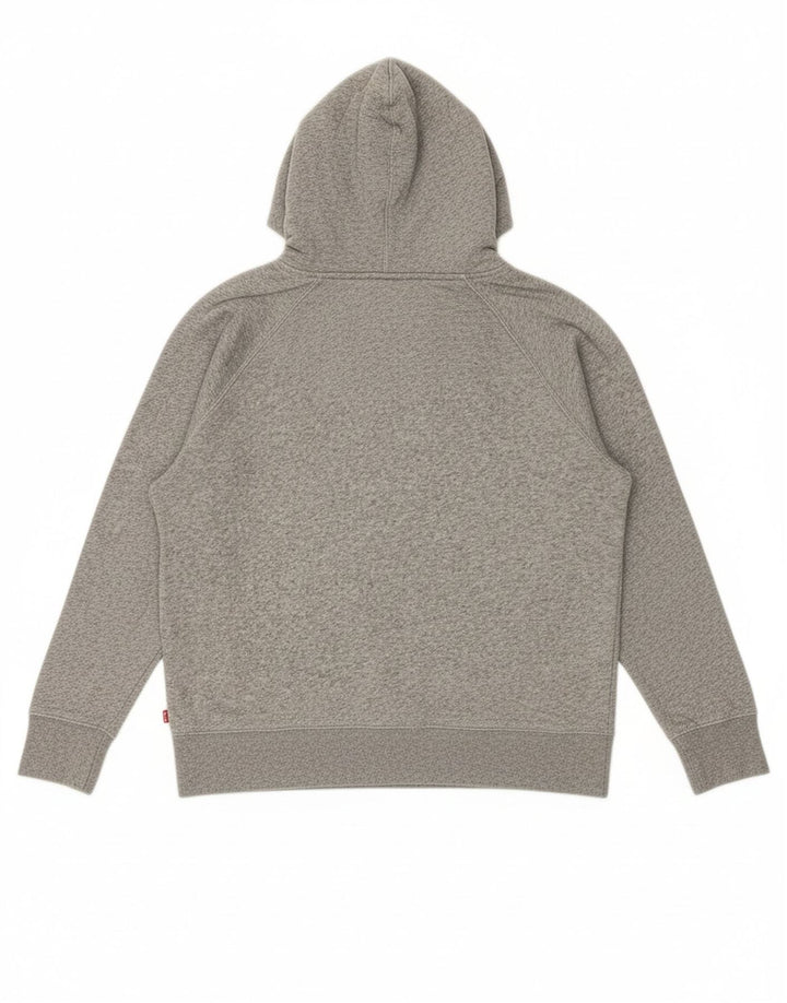 Suéter com capuz oversized feminino LEVI'S UK 6 XS algodão manchado cinza