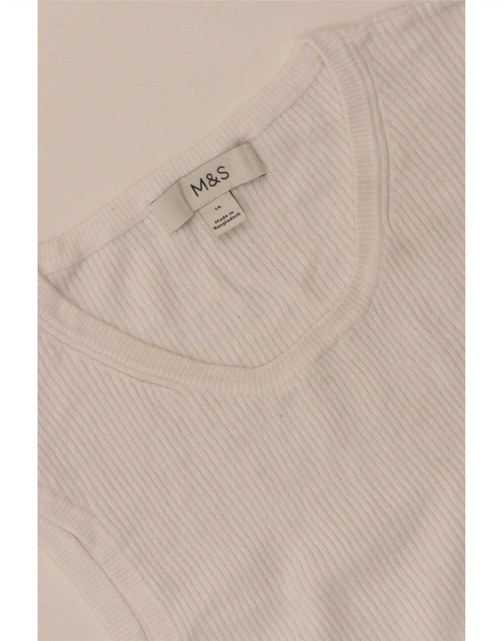 Colete feminino Marks & Spencer UK 14 médio branco