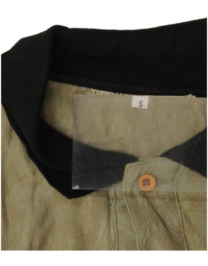 Camisa polo masculina Silenzio pequena cáqui Paisley
