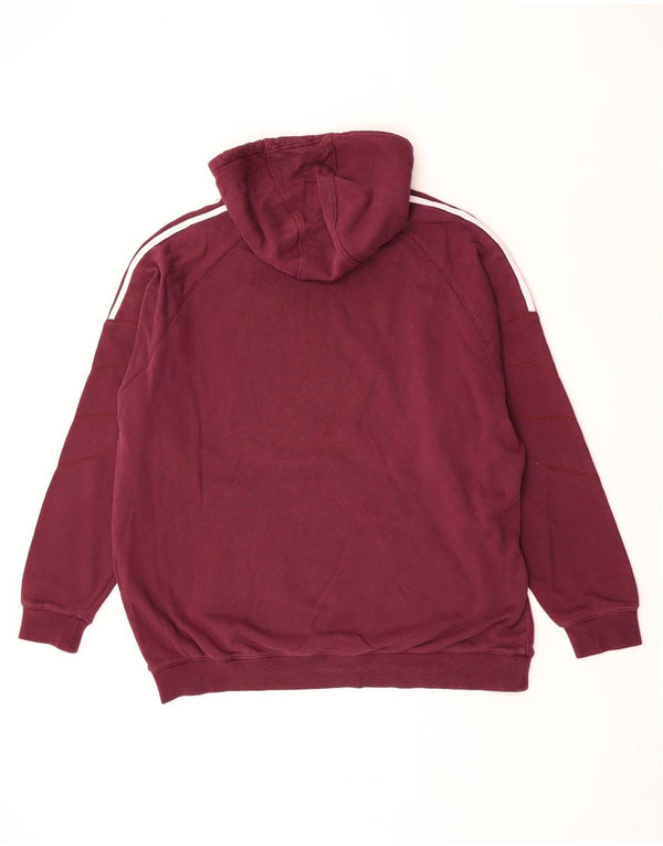 Adidas Mens Hoodie Jumper XL Marrom Colourblock Algodão