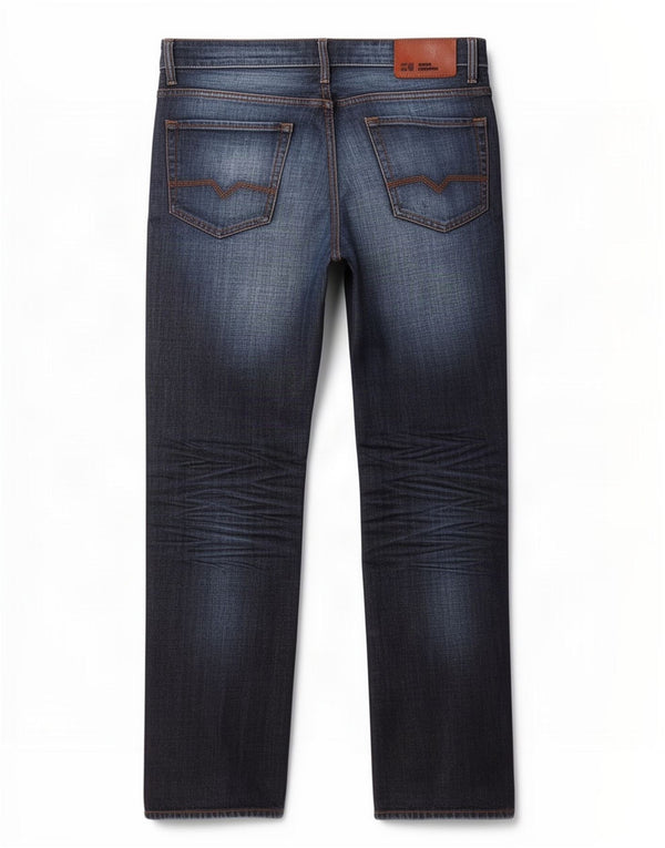 Hugo Boss Mens Regular Fit Straight Jeans W34 L32 Azul Marinho Algodão