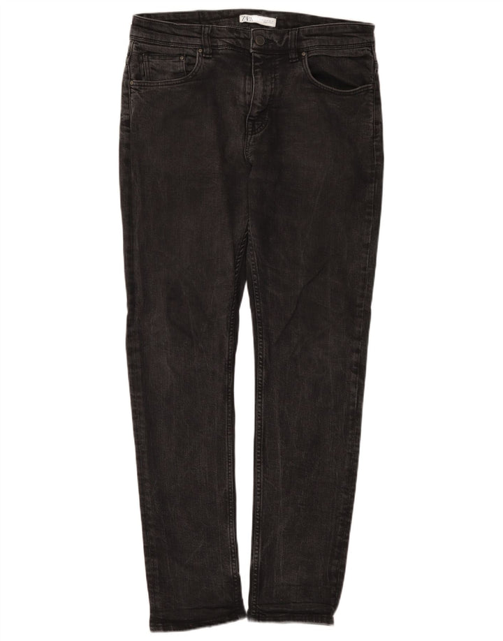 Zara Mens Slim Jeans EU 42 Grande W32 L31 Algodão Preto