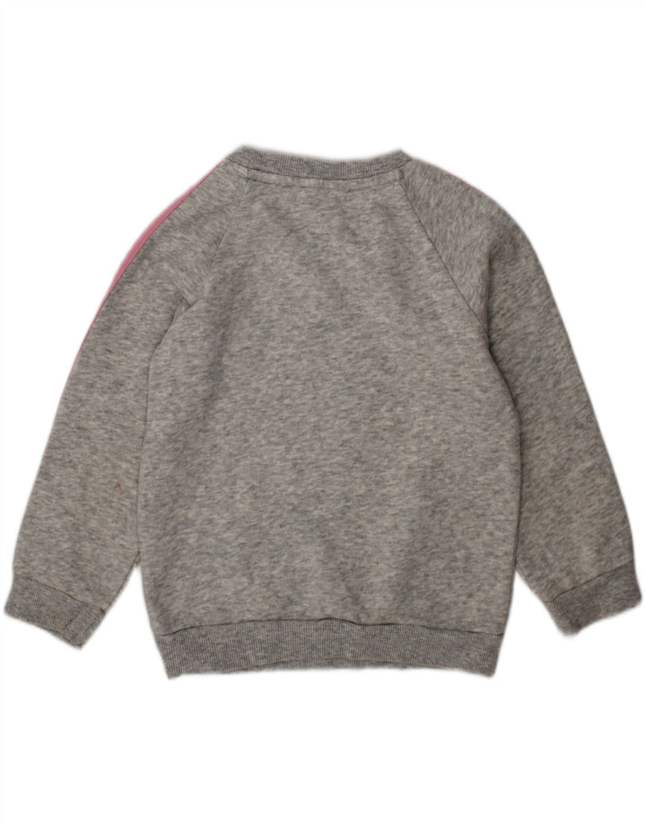 ADIDAS Baby Girls Graphic Sweatshirt Jumper 18-24 Months Grey Cotton Vintage Adidas and Second-Hand Adidas from Messina Hembry 