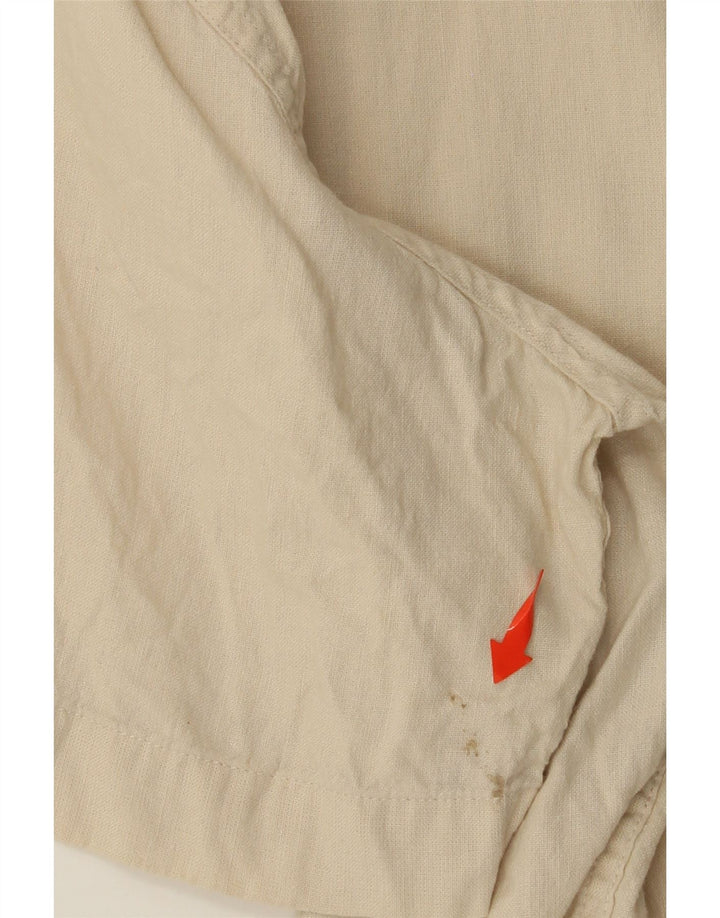 Camisa masculina de manga curta WRANGLER grande linho bege