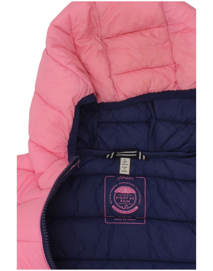 Jaqueta acolchoada com capuz para meninas JOULES 6-7 anos poliamida rosa