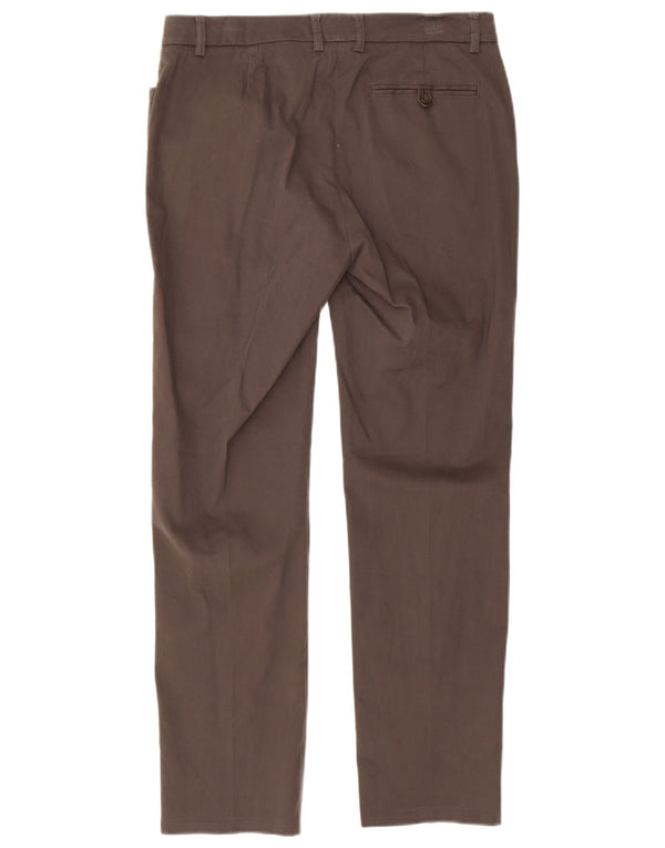 Calça casual feminina Marlboro Classics UK 12 médio W30 L28 algodão cinza