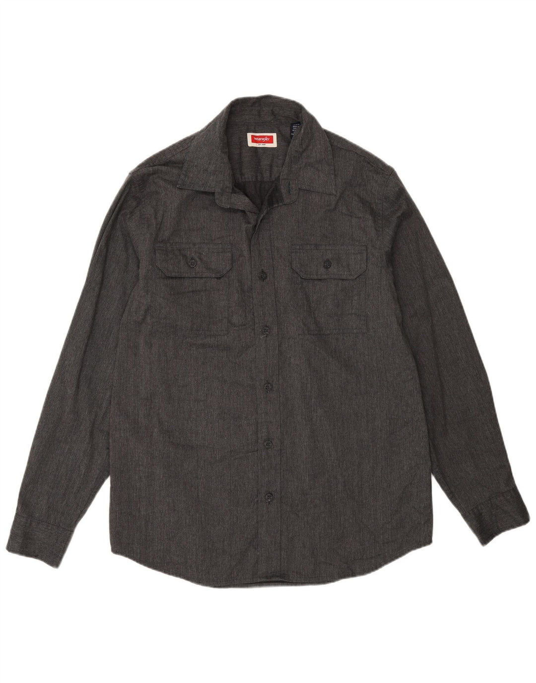 Wrangler Camisa masculina cinza médio algodão