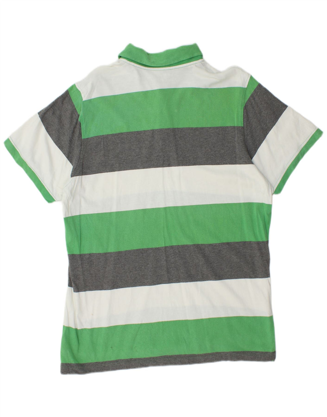 Camisa polo masculina Reebok Rugby grande algodão listrado verde