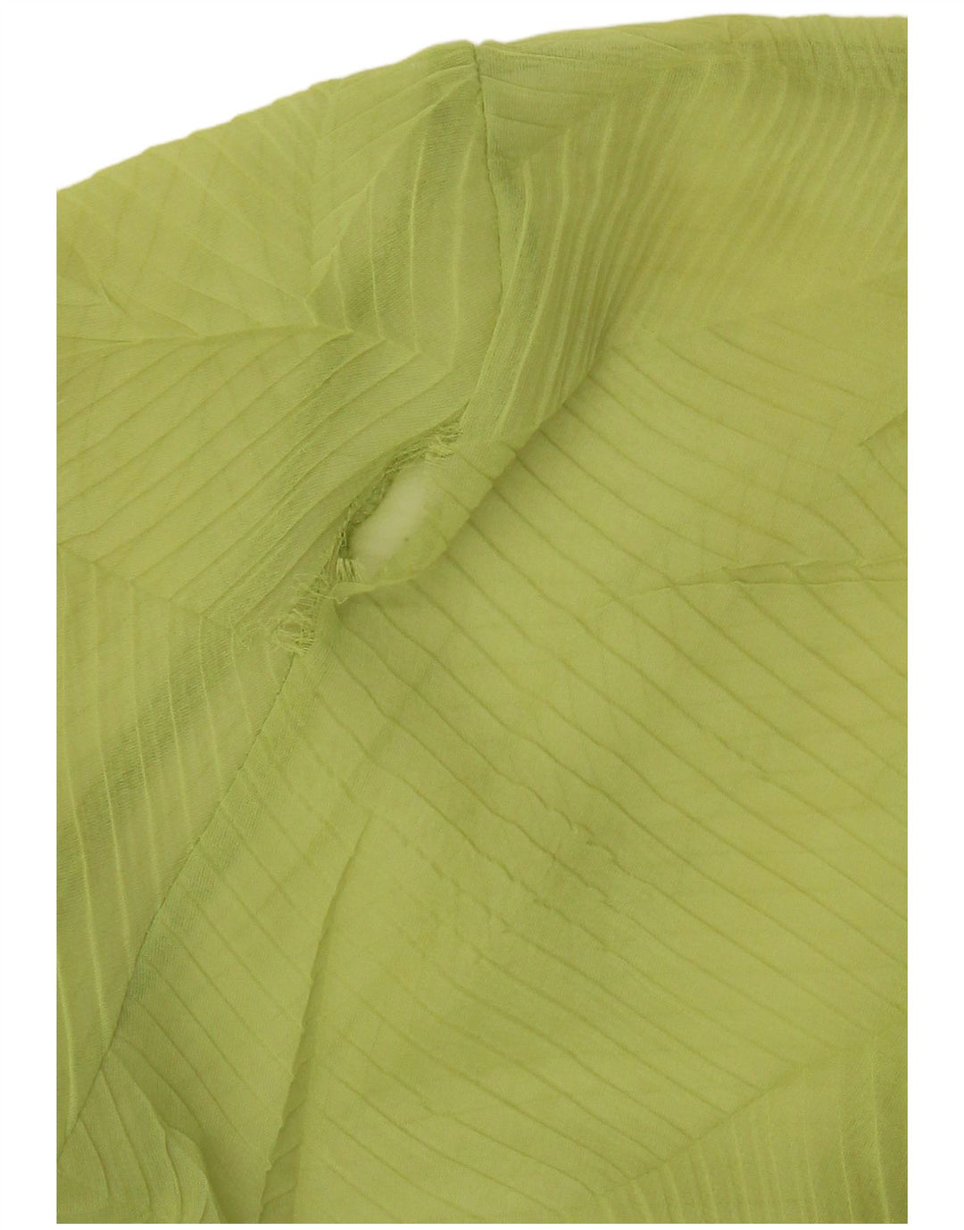 Gravata frontal feminina vintage transparente, top UK 14 listrado verde médio