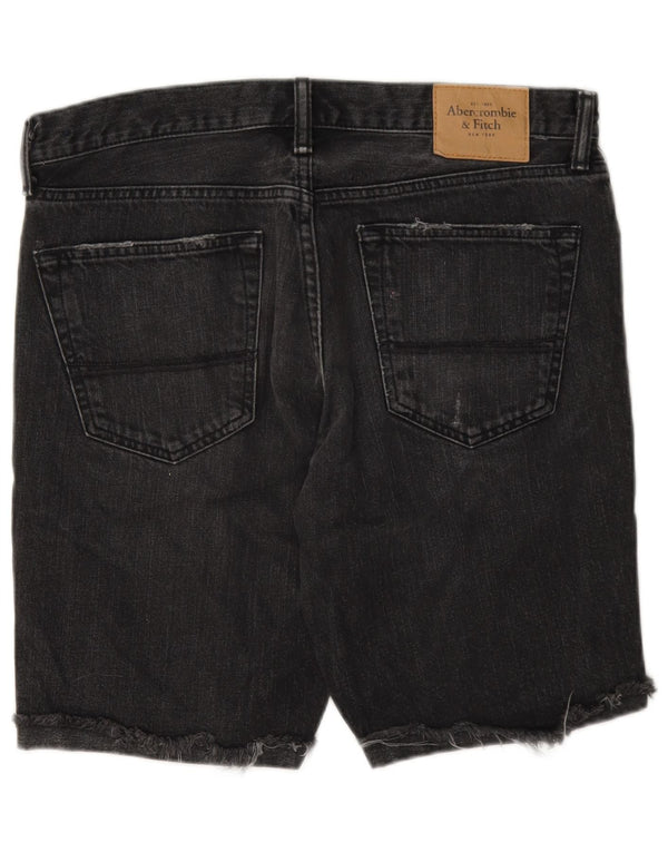 Shorts jeans masculino Abercrombie & Fitch W33 algodão cinza médio