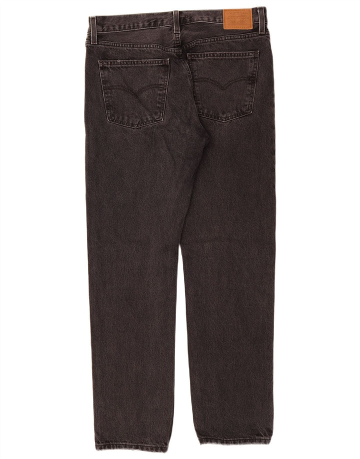 Calça jeans reta feminina de cintura média LEVI'S W30 L31 algodão cinza