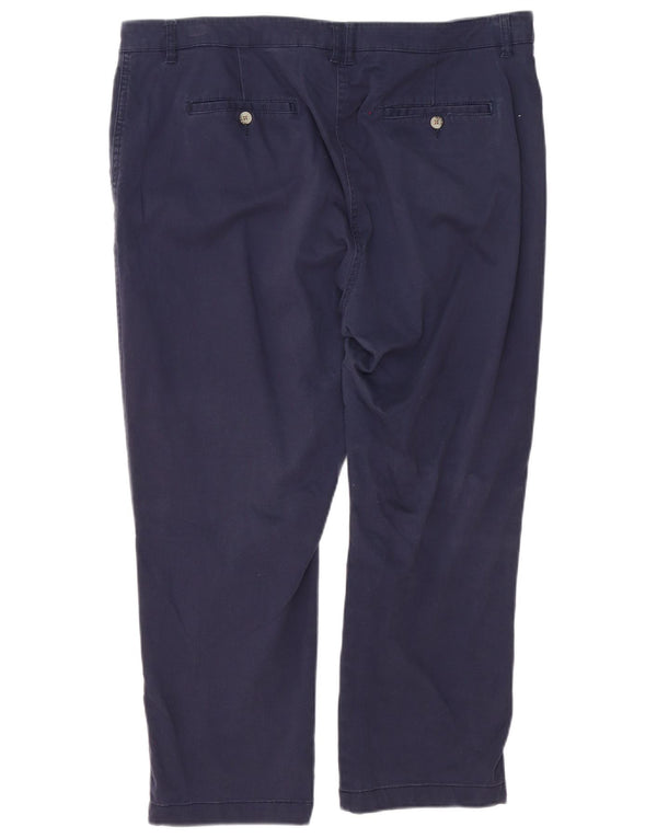 Joules Calça Chino Feminina Reta UK 18 XL W38 L25 Azul Marinho Algodão