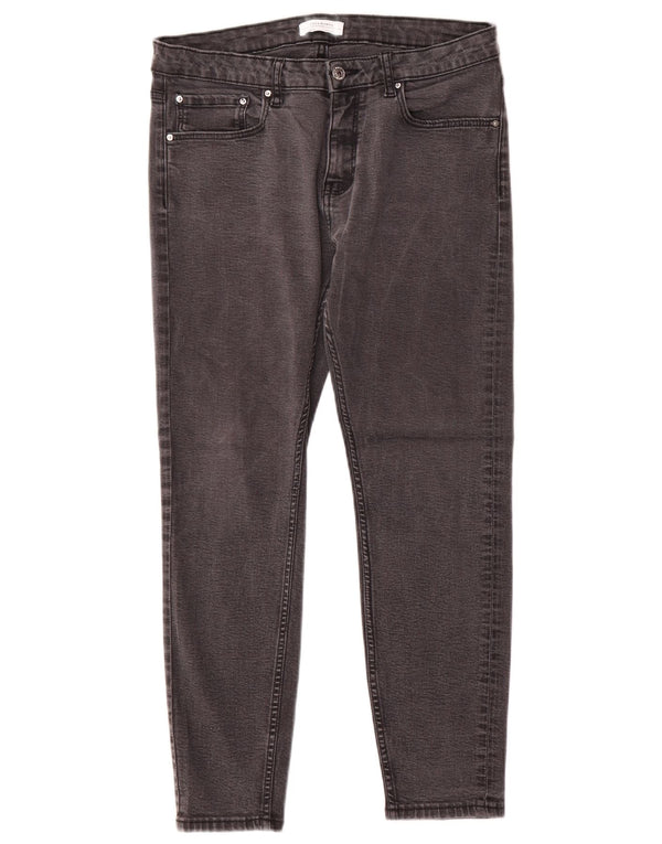 Zara Jeans Slim Feminino EU 42 Grande W32 L26 Cinza