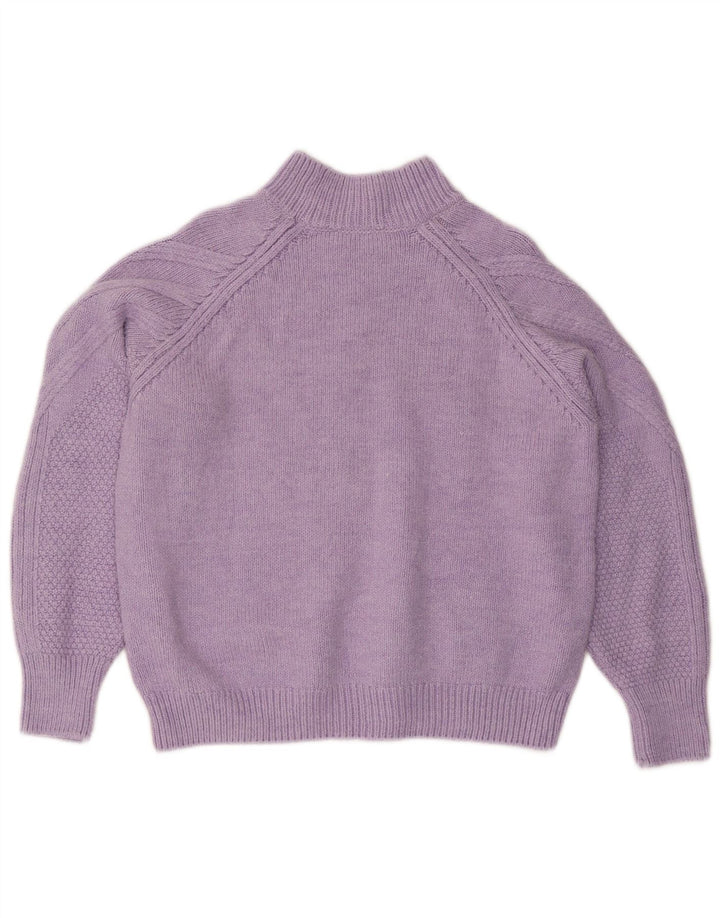 Suéter feminino Marks & Spencer com gola tartaruga Reino Unido 14 médio roxo