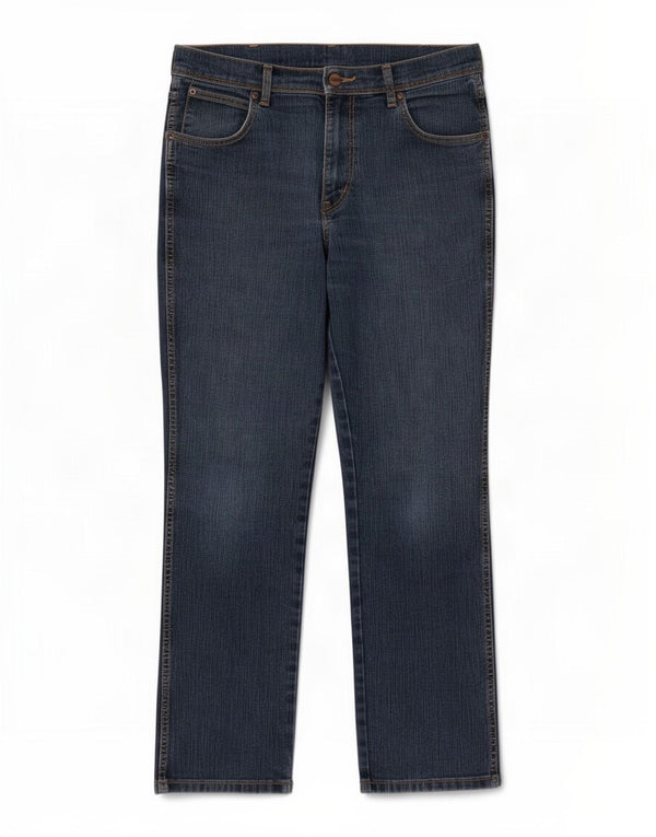 Wrangler Mens Regular Fit Straight Jeans W34 L30 Azul Marinho Algodão