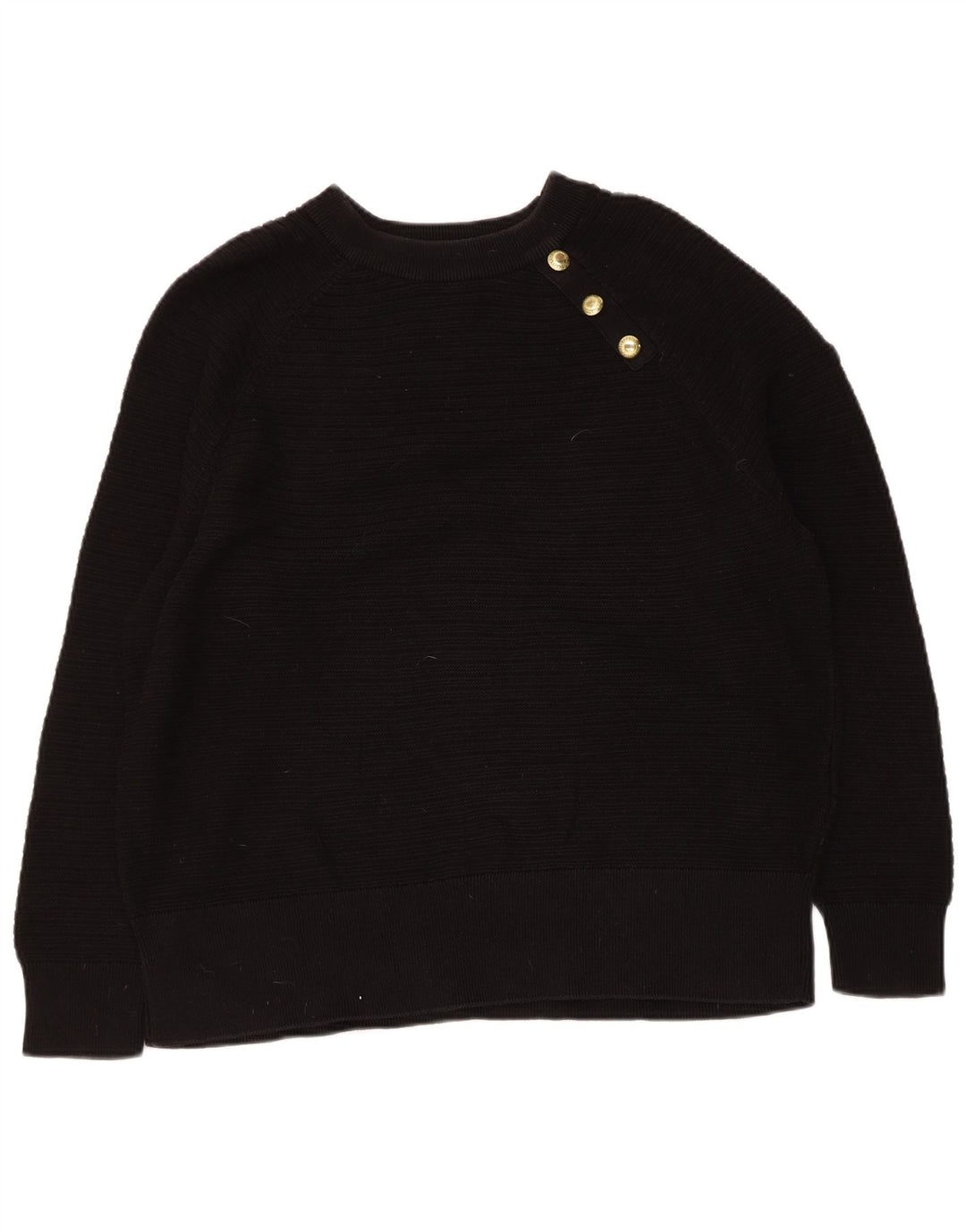 Suéter feminino Barbour com ajuste regular e gola canoa Reino Unido 12 médio preto