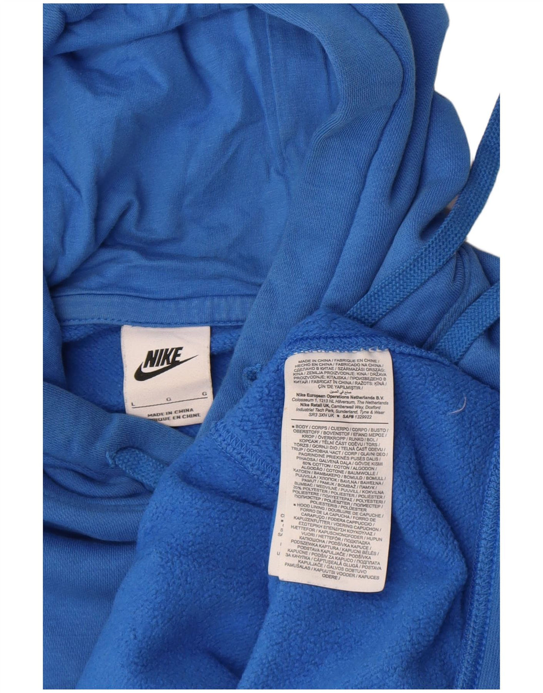 Nike Mens Hoodie Jumper Grande Algodão Azul
