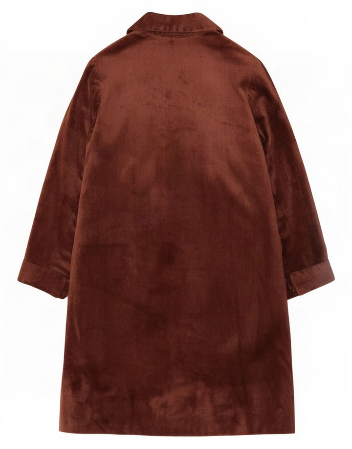 Sobretudo de veludo feminino vintage UK 14 marrom médio