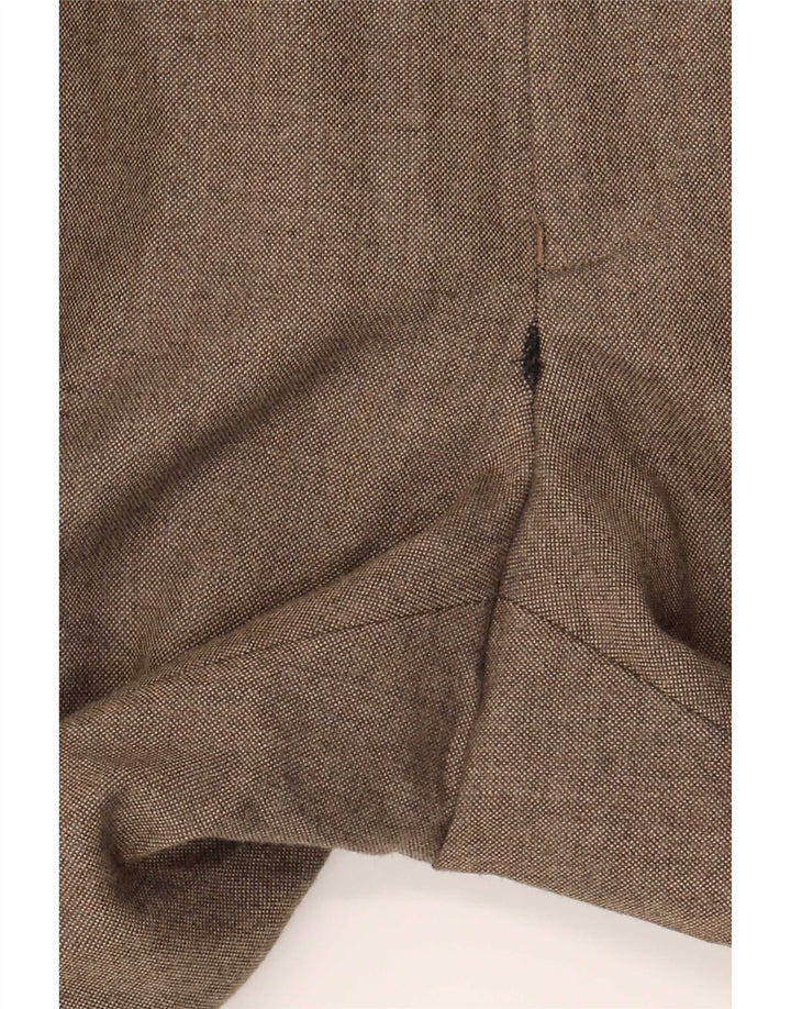 Calça masculina de ajuste regular Marks & Spencer W40 L29 poliéster bege