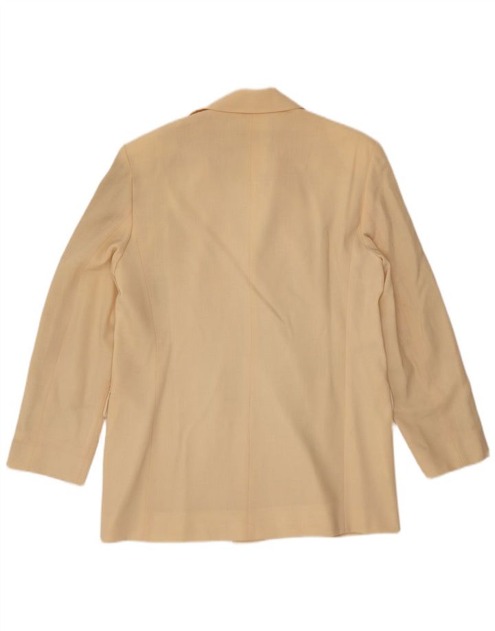 Jaqueta blazer feminina MARELLA com peito duplo Reino Unido 16 grande lã amarela