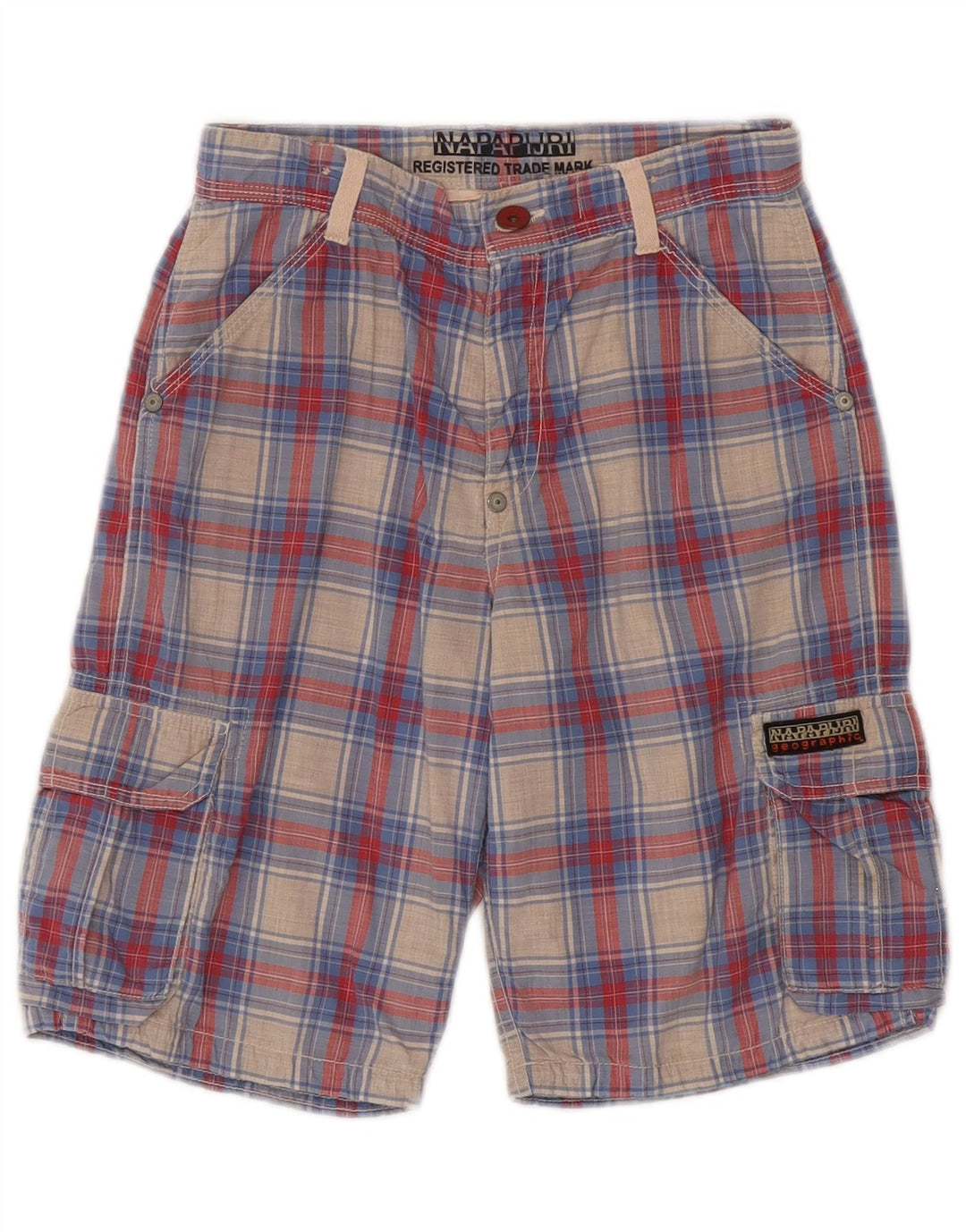 Napapijri Meninos Cargo Shorts 9-10 Anos W24 Algodão Xadrez Multicolorido
