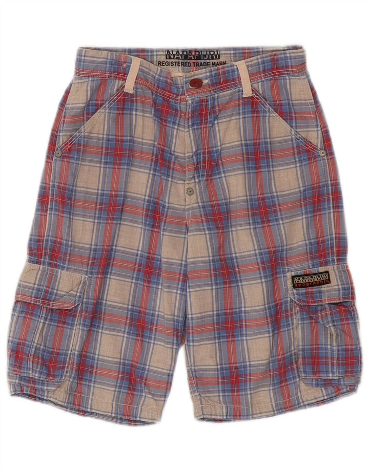 Napapijri Meninos Cargo Shorts 9-10 Anos W24 Algodão Xadrez Multicolorido