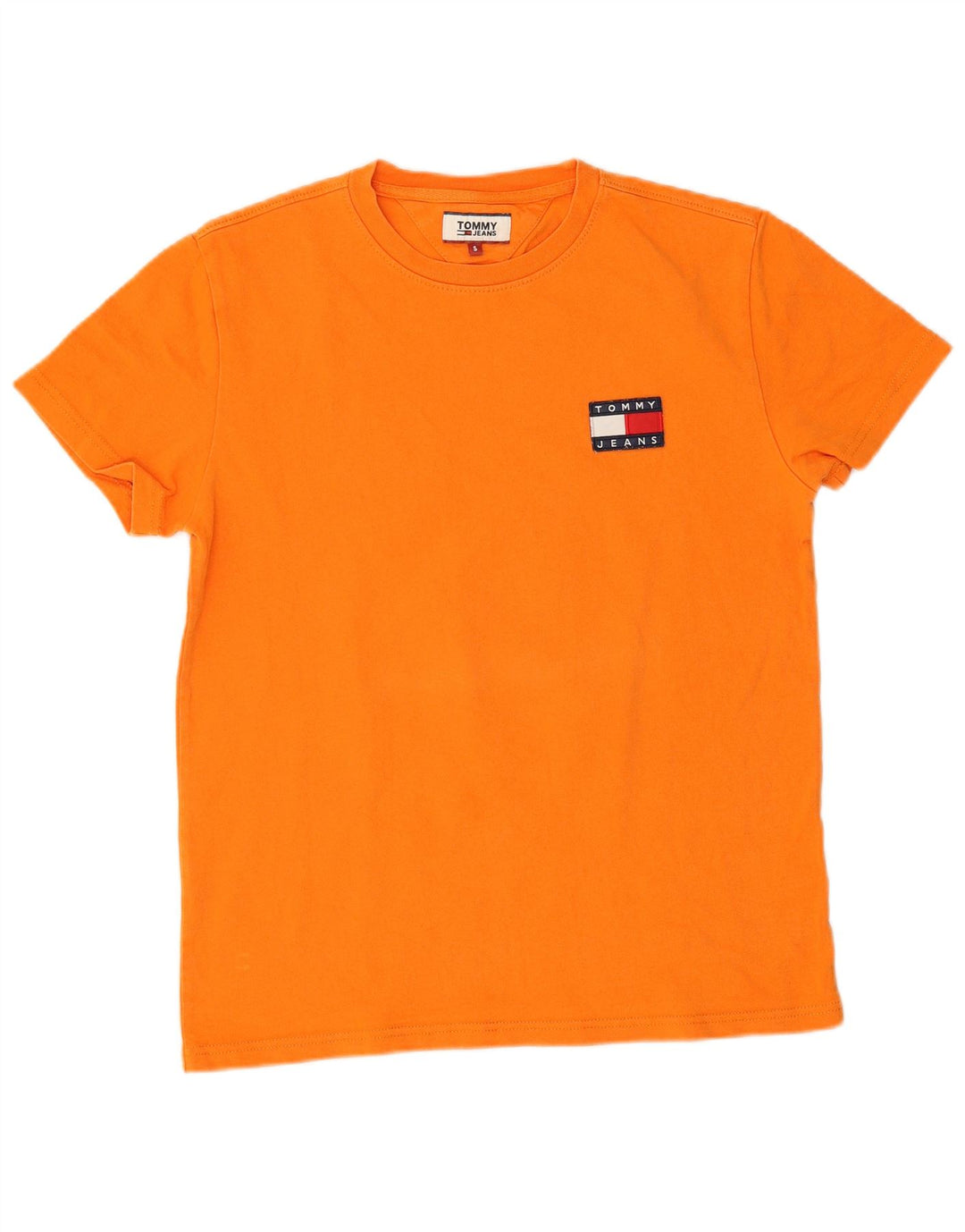 Camiseta masculina Tommy Hilfiger top pequeno algodão laranja