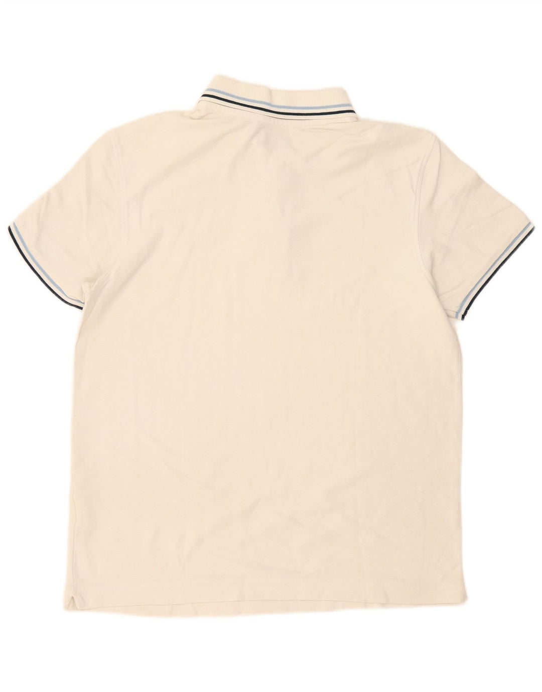 Camisa polo masculina Lotto pequena listrada branca de algodão