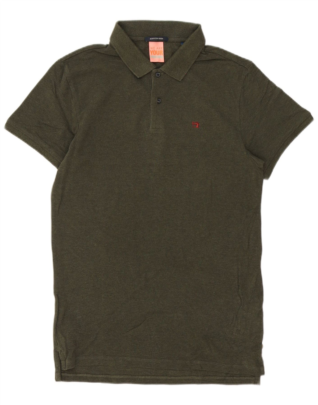 Camisa polo masculina Scotch & Soda de algodão verde médio