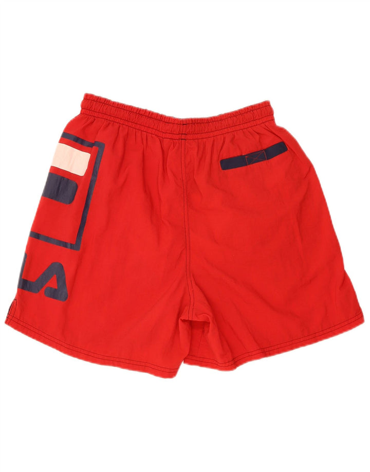 Fila Mens Graphic Sport Shorts Médio Vermelho Nylon