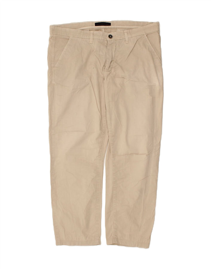 TRUSSARDI Womens Straight Chino Trousers W36 L27 Beige Cotton Vintage Trussardi and Second-Hand Trussardi from Messina Hembry 
