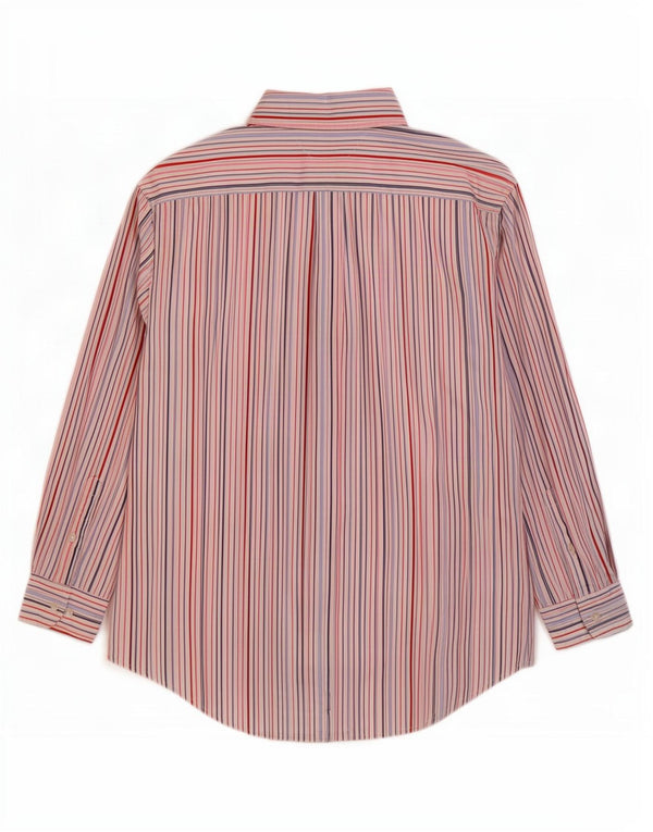 Camisa masculina Tommy Hilfiger média listrada multicolorida de algodão anos 80