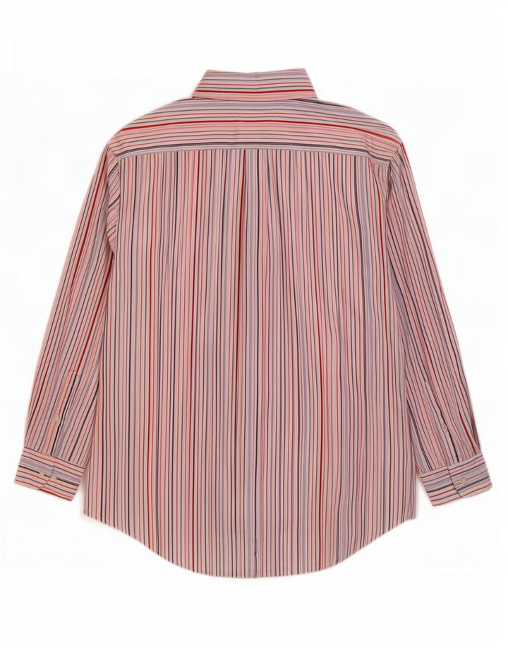 Camisa masculina Tommy Hilfiger média listrada multicolorida de algodão anos 80