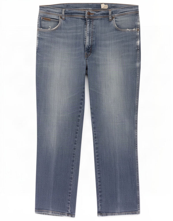 Wrangler Masculino Texas Stretch Straight Jeans W40 L30 Azul Algodão