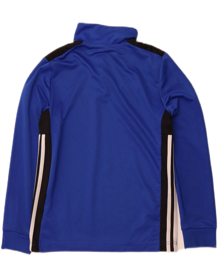 ADIDAS Boys Climalite Sweatshirt Jumper 11-12 Years Blue Colourblock
