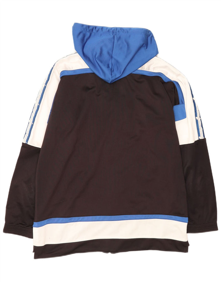 Jaqueta masculina Kronos com capuz e moletom médio preto em poliéster colorblock