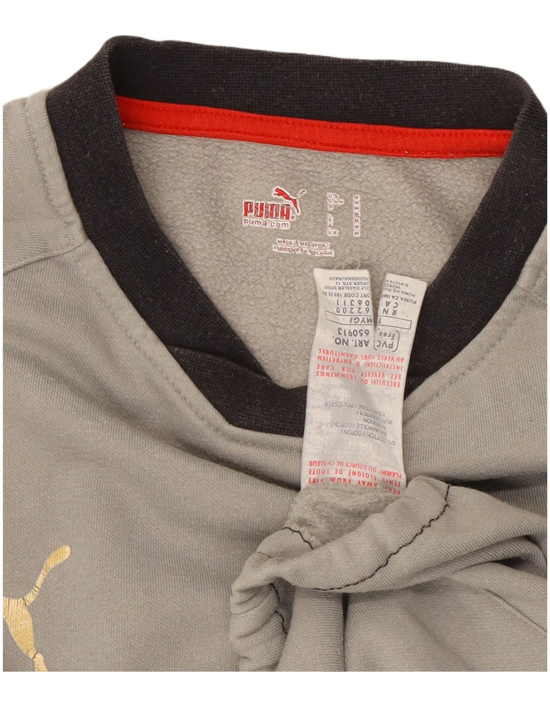 Puma moletom masculino jumper médio cinza colorblock algodão