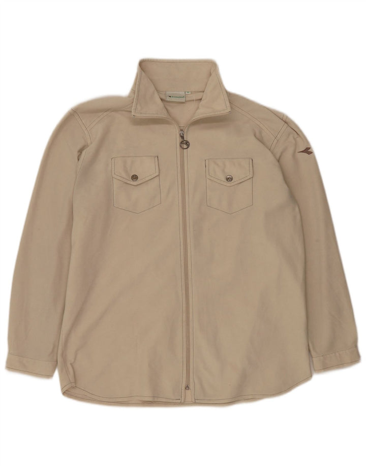 DIADORA Mens Treino Top Jaqueta Poliéster Bege Médio
