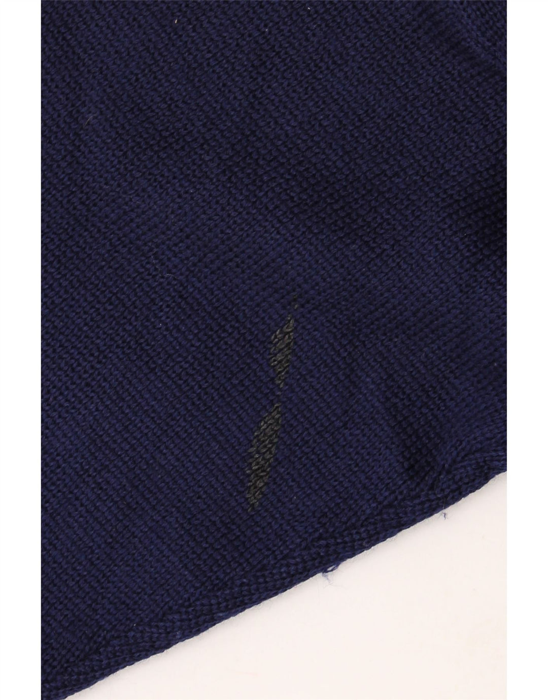 Suéter masculino VINTAGE com gola redonda, lã azul marinho médio