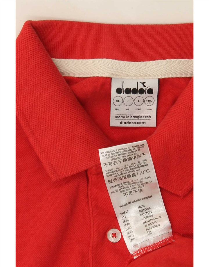 Camisa polo masculina Diadora grande algodão vermelho