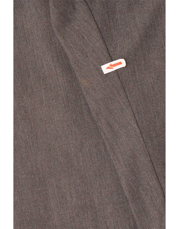 Trussardi Calça masculina reta casual W35 L32 poliéster cinza